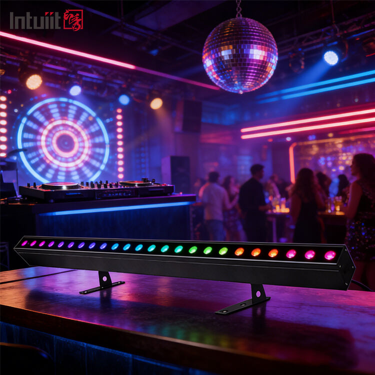 Pencuci Dinding LED RGB 24*2W 1M IP65 Kontrol Suara DMX RGBW Bar Pencahayaan untuk Pesta Pernikahan dengan Pengontrol Jarak Jauh