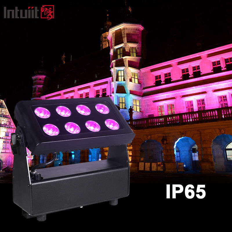 Lampu Dinding LED 8x15W RGBW Hotel Villa Dinding Eksterior Lanskap Lampu LED Pencahayaan Bangunan Dekorasi Lanskap Taman untuk Luar Ruangan