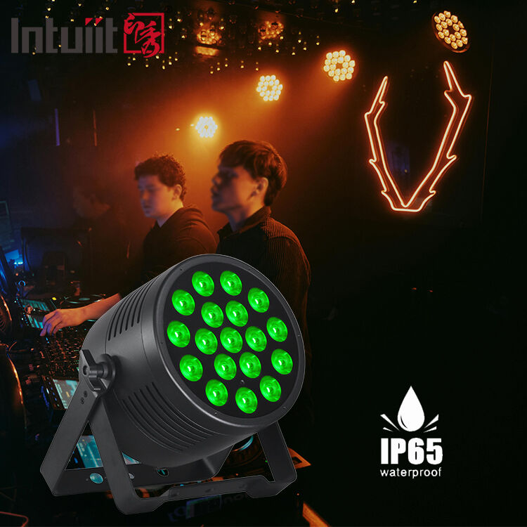 Lampu Panggung LED 18x20w Tahan Air Efisiensi Tinggi Kontrol DMX512 Rgbwa UV Desain Hemat Energi Booth DJ Pernikahan