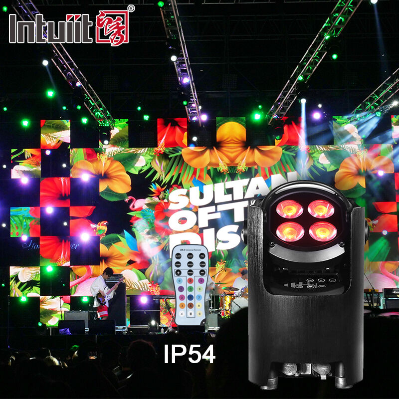 Profesional IP54 Wireless DMX Baterai LED Par Light 4 * 12W RGBW 4-in-1 - Remote Control Wedding Uplighting
