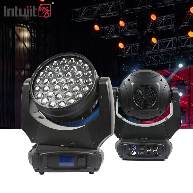 Profesional 37x10W RGBW 4in1 LED Zoom Wash Moving Head Light DMX512 Pencahayaan panggung untuk DJ Acara Disco Acara Pernikahan Acara