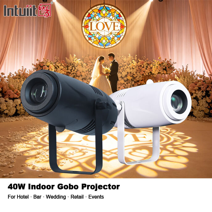 Custom 40W LED Indoor Gobo Light Logo Projector HD Iklan Proyektor Gambar untuk Toko Toko Restoran Coffee Bar Branding