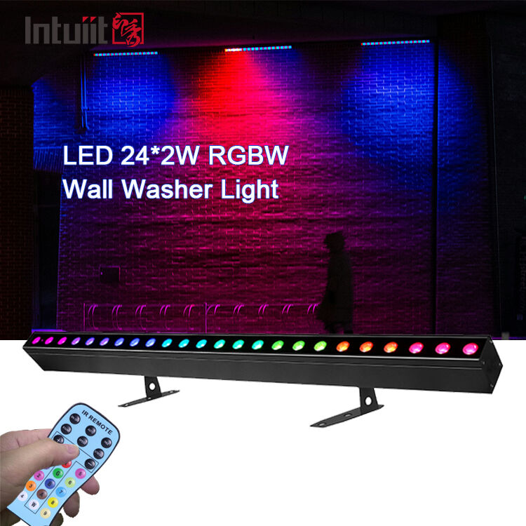 Hot Sale 4in1 RGBW LED 24*2W Wall Washer Linear Strip Light Sound Controlled DMX Stage Wash Lamp untuk Klub Malam