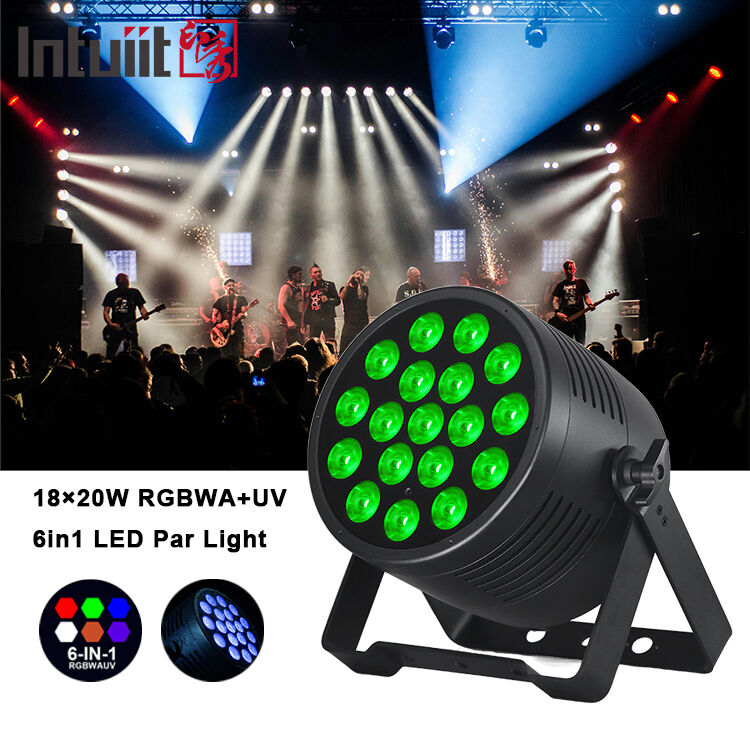 Outdoor Stage Light IP65 Waterproof 18x20W LED Par RGBWA+UV 6 in 1 DMX512 Wash Light for Wedding Party Disco Event Bangunan Fasad