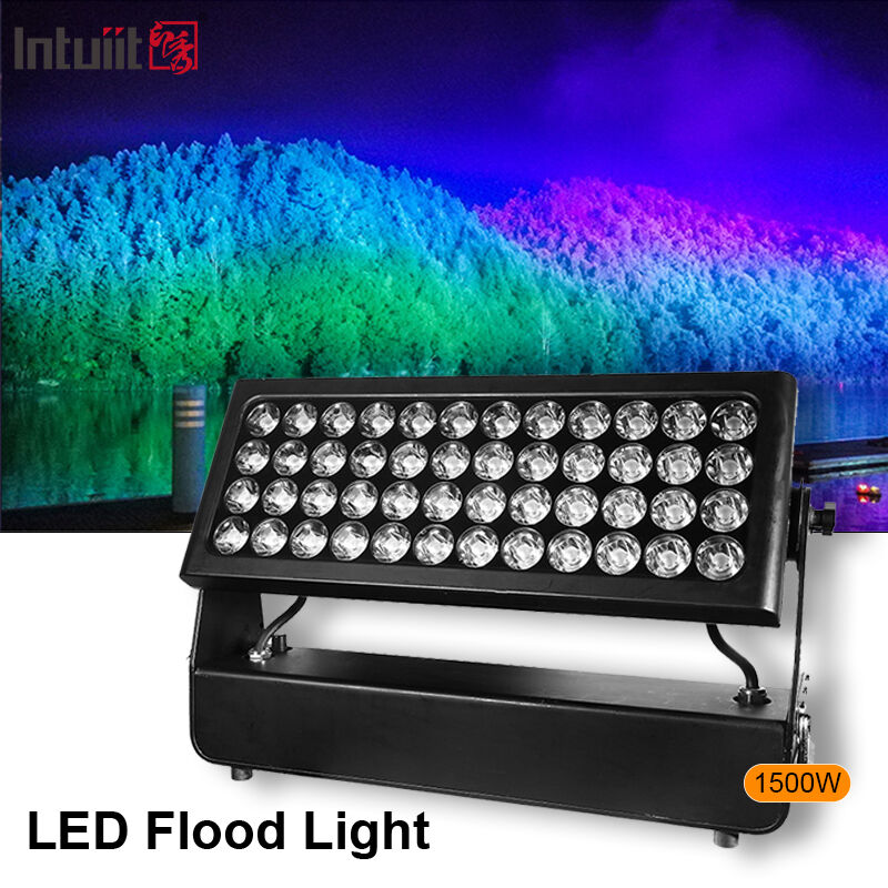 Lampu Sorot Pencuci Dinding LED 4-In-1 RGBW 1500W Tahan Air IP65 Luar Ruangan Profesional untuk Pencahayaan Lanskap Kota Arsitektur