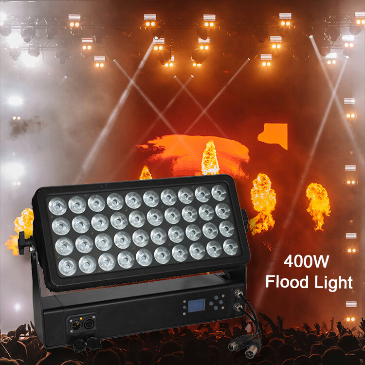 Professional Outdoor IP65 Waterproof 40x10W 4-in-1 RGBW LED Flood Light Wall Washer untuk Arsitektur City Landscape Lighting