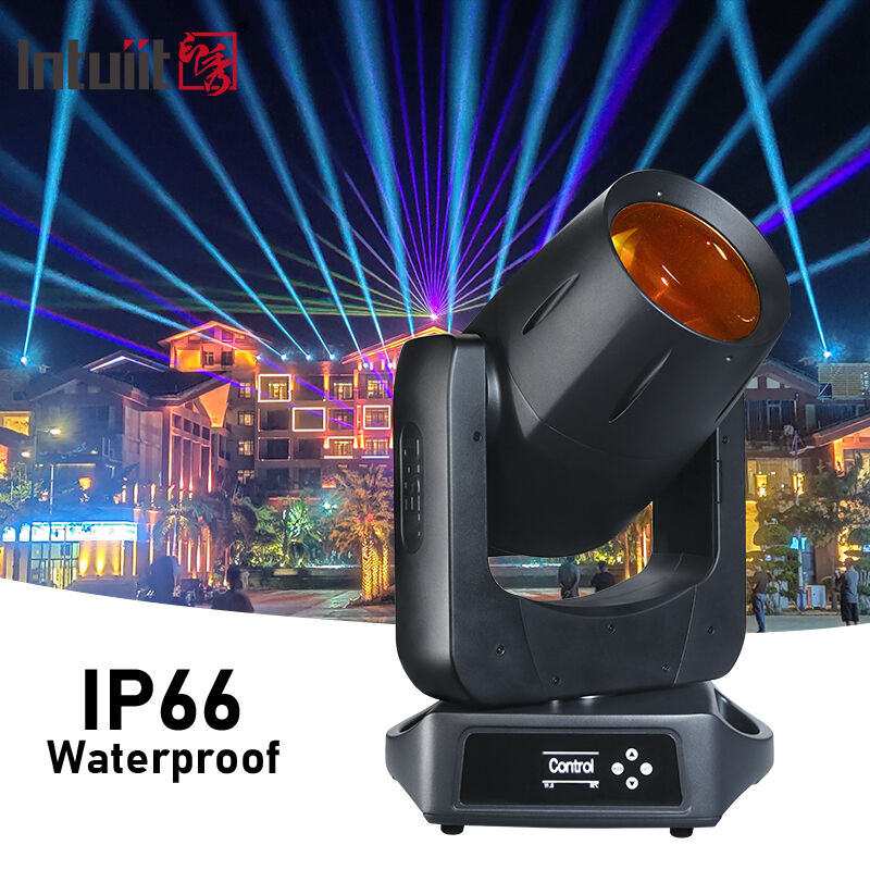 IP66 Waterproof 100W CMY Laser Moving Head Light Ultra Narrow 0.8 Degree Beam Angle Lampu panggung luar ruangan DMX512