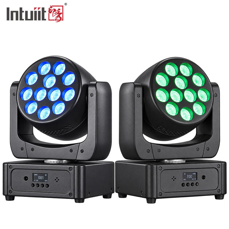 12x8w Rgbw Led Moving Head Wash Dmx Dj Portable Stage Lights for Events