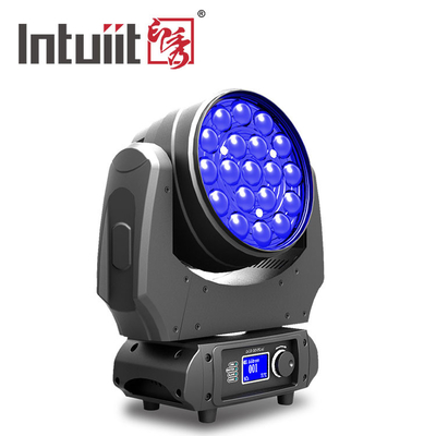 DMX512 Zoom Moving Head Light Dengan Sudut Lebar 19*10W RGBW 4 In 1 Beam Wash Moving Head
