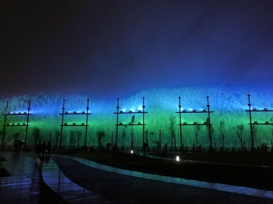 Proyek Pencahayaan Wuyishan Lampu Sorot Led 1500W Untuk Penerangan Gunung Jarak Jauh Gedung Tinggi