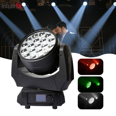 Lampu panggung LED 19x10W DMX RGBW 4in1 Zoom LED Wash Wall Moving Head Light Untuk konser DJ Bar Disco Club