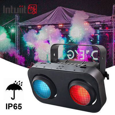 Lampu Blinder COB LED Audience 200W 2-Mata IP65 Putih Hangat/Amber/RGB untuk Pencahayaan Panggung Teater Acara Konser DJ