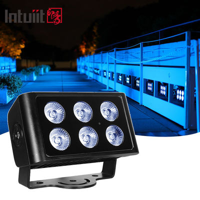 Lampu Sorot Luar Ruangan LED RGBW Persegi Tahan Air 6x5W Ip65 Lampu Sorot LED Persegi Dekoratif Lanskap Taman Luar Ruangan