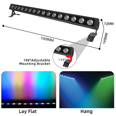 Lampu Pencuci Dinding LED 16*5W Rgb Dmx IP65 Perumahan Aluminium Pencahayaan Cuci Dinding Tahan Air Luar Ruangan DMX512 Pencahayaan Bangunan Luar Ruangan