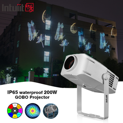 Proyektor Lampu Proyeksi Logo Gobo Berputar LED Iklan Tahan Air Luar Ruangan 200W Profesional IP65