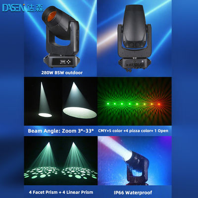 Lampu Panggung Moving Head LED 280W BSW 2025 DMX512 Beam Spot Wash 3in1 untuk DJ Disco Show CMY