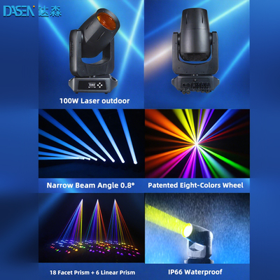 2025 Lampu Kepala Bergerak Laser 100W Baru untuk Pernikahan KTV DJ DMX512 Mode Kontrol