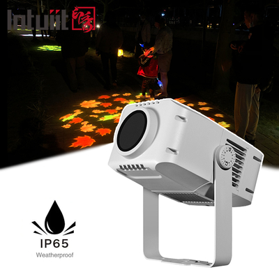 Proyektor Gobo Luar Ruangan 100w Proyektor Iklan LED Berputar Tahan Air IP65 Lampu Proyektor Logo Gobo