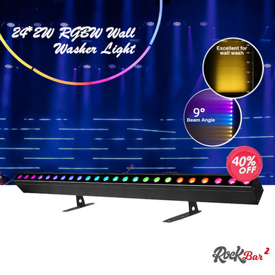 Pembersih Lampu IP20 DMX512 Advanced Smart Music Solution 24*2W RGBW LED Lampu Bar Linear Wall Washer