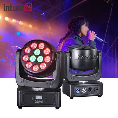 Lampu LED Moving Head 12*8W DJ RGBW Wash Beam DMX512 Aktif Suara untuk Pesta Pernikahan Disko