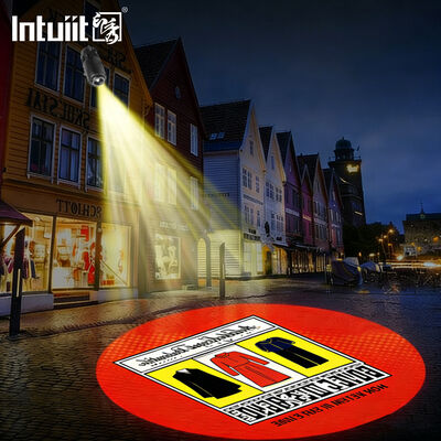 LED 60W Outdoor Waterproof Ip65 Halloween Natal Led Pernikahan Rotating Gobo Projector Logo Custom Tanda Lampu Iklan