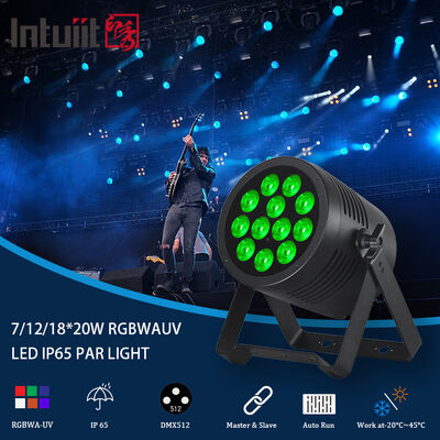 LED 7/12/18X20W Rgbwa Uv 6In1 Waterproof DMX 512 Led Par Light untuk Proyek Luar Ruang