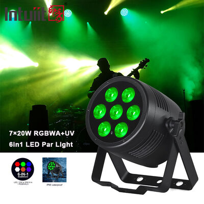 LED 7*20W RGBWA-UV 6-IN 1IP65 Waterproof Par Lampu MX Control Outdoor Stage Par Light untuk taman hiburan