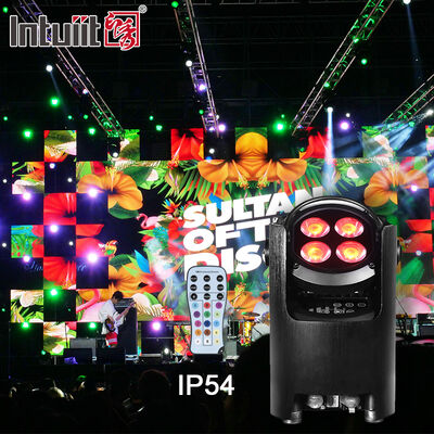 Profesional IP54 Wireless DMX Baterai LED Par Light 4 * 12W RGBW 4-in-1 - Remote Control Wedding Uplighting