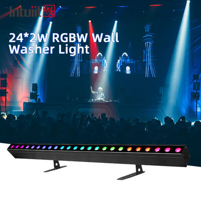 Indoor LED Wall Washer Light 24x2W RGBW DMX512 Sound Active Stage Bar Lighting IP20 Linear Wash Light untuk Dekorasi Interior Arsitektur