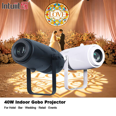 Custom 40W LED Indoor Gobo Light Logo Projector HD Iklan Proyektor Gambar untuk Toko Toko Restoran Coffee Bar Branding