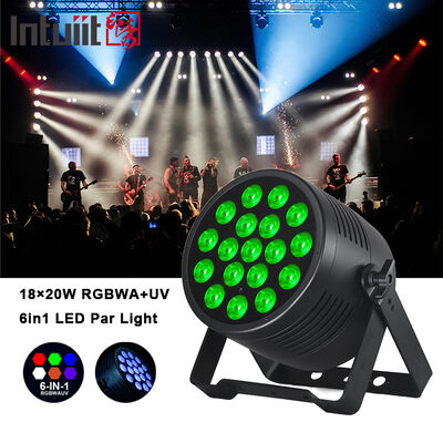 Outdoor Stage Light IP65 Waterproof 18x20W LED Par RGBWA+UV 6 in 1 DMX512 Wash Light for Wedding Party Disco Event Bangunan Fasad