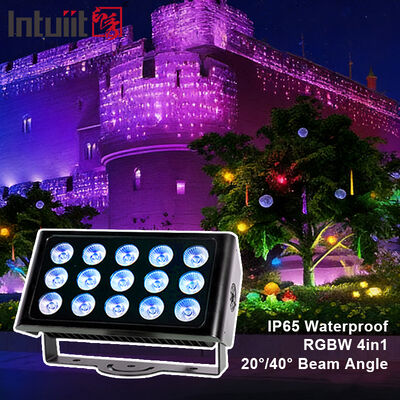 Lampu banjir LED tahan air IP65 profesional 15x5W RGBW 4 in 1 Lampu Tanah Air Luar Ruangan Lampu Arsitektur Aluminium