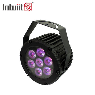 Mini Led Flat Par Light 7 * 3W RGBW Dengan Remote Control Dmx Untuk Dj Night Culb