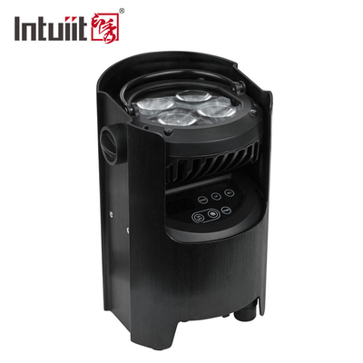 Isi Ulang DMX Wireless Outdoor LED Par Light Bertenaga Baterai 4 In 1 RGBWAUV 4 * 12W Dengan Pengontrol IR
